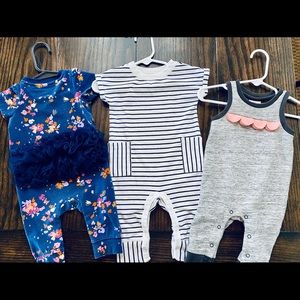 0-3 months Cat & Jack Jumpsuits Lot Bundle